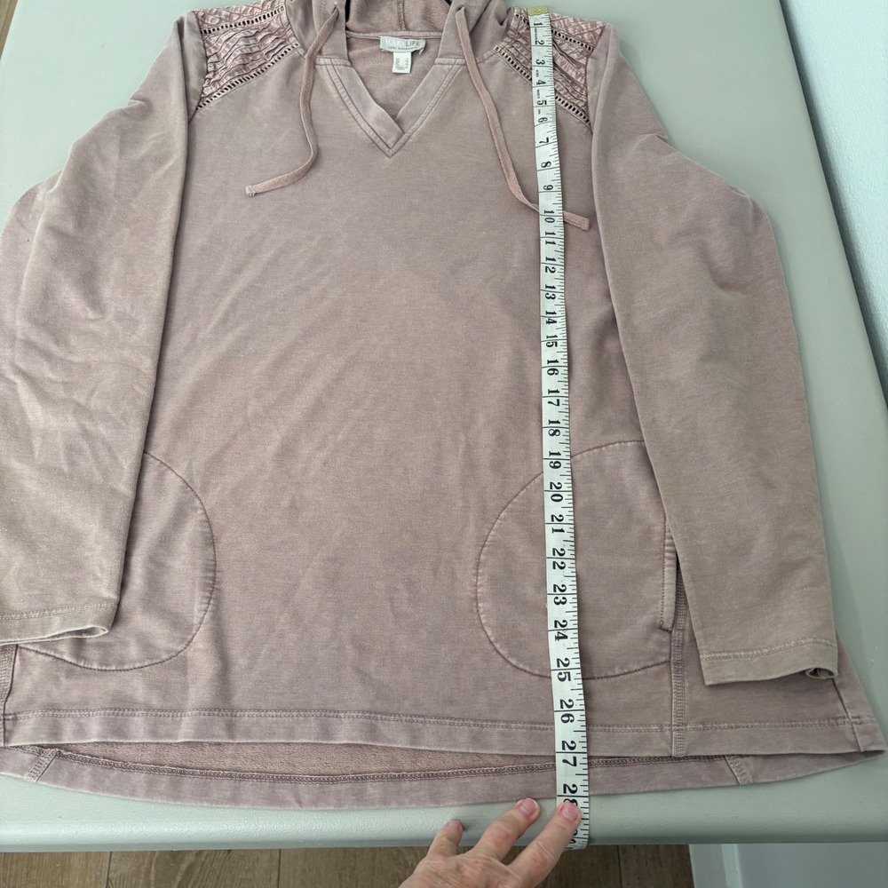 LOGO Lori Life Pullover Hoodie‎ Pink Sweatshirt V Neck Casual Pocket Top - Picture 4 of 8